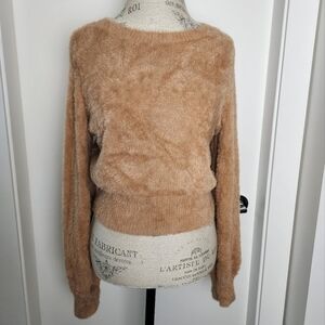 Aritzia Crop Teddy Knit Sweater